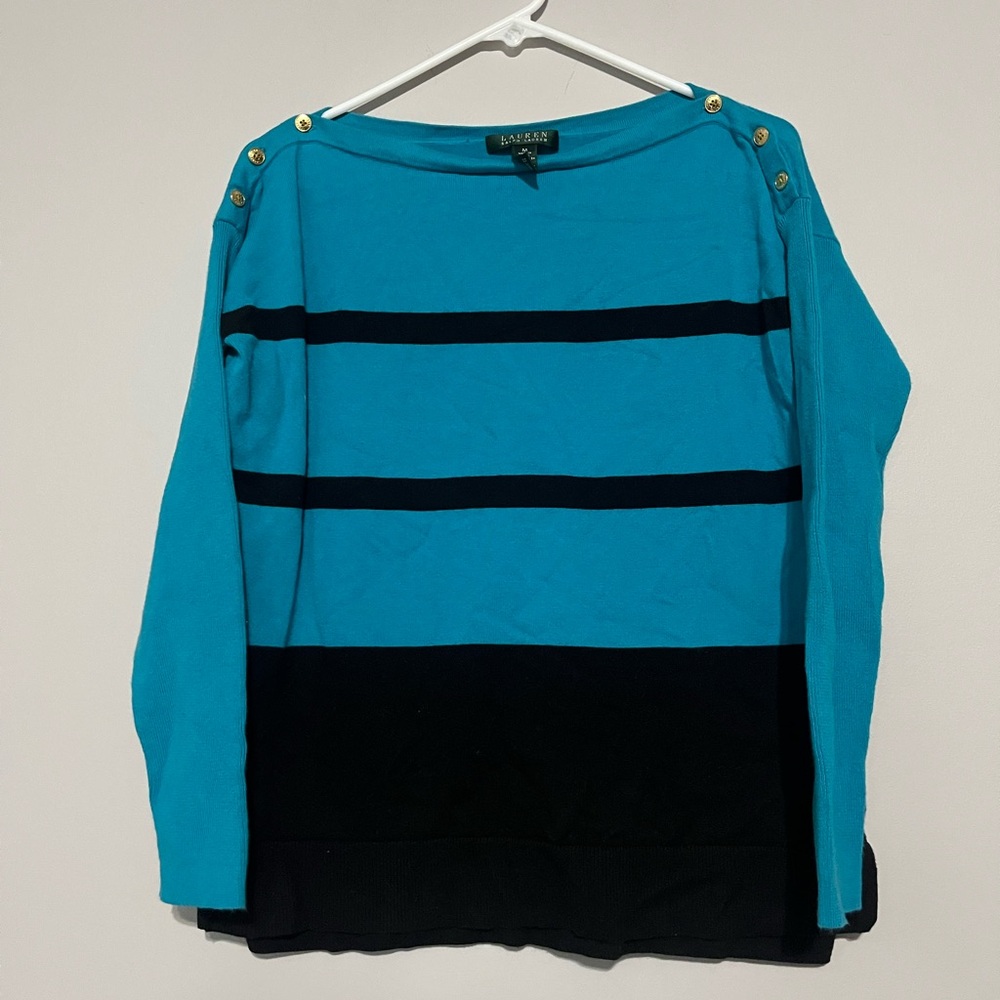 Blue and Black Striped Sweater
